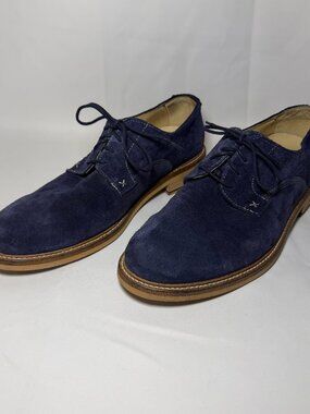 Wolverine 1883 Oxford Shoes Mens 11.5 Blue Suede Lace Up Leather Hand Made EUC